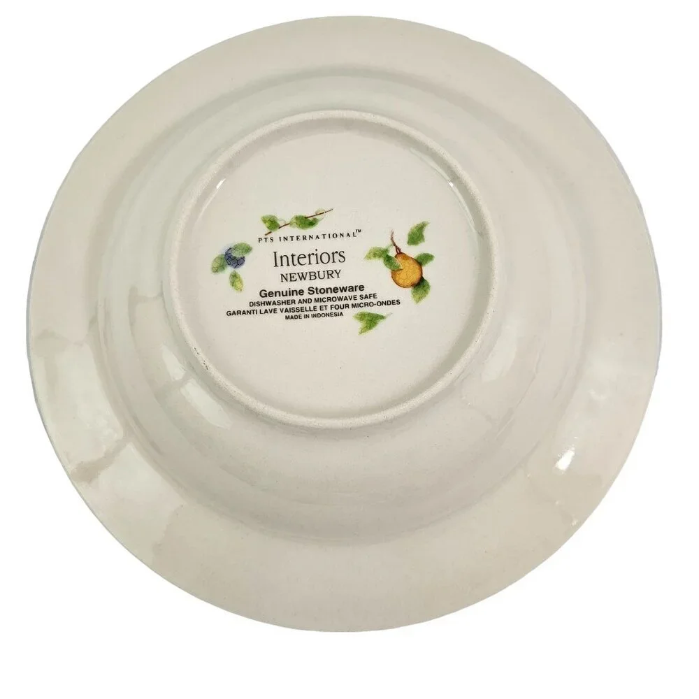 PTS International Interiors Newbury Stoneware Rimmed Soup Salad Bowls – Set of 2